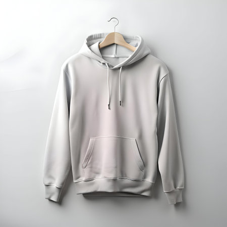 A clean. simple. and minimalist gray hoodie mockup. perfect for showcasing your designs or branding. This high quality image is ideal for apparel websites. social media posts. or marketing materials.の素材