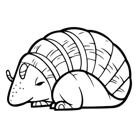 Cartoon funny little tortoise. Vector illustration of cute animal.のイラスト素材