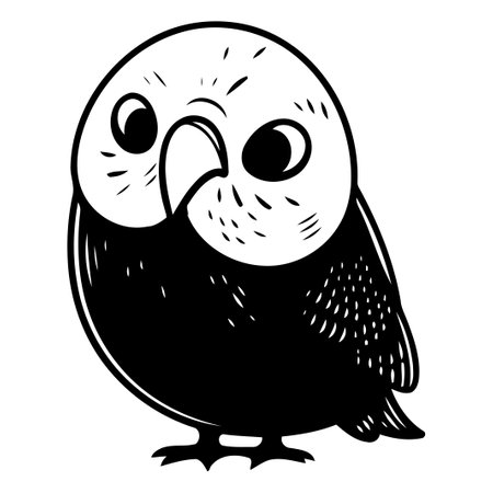Cute cartoon owl. Vector illustration isolated on a white background.のイラスト素材