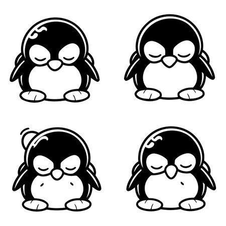 Cute penguin cartoon character. Vector illustration of cute penguin.のイラスト素材