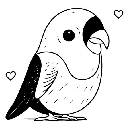 Vector illustration of a cute cartoon bullfinch on white background.のイラスト素材