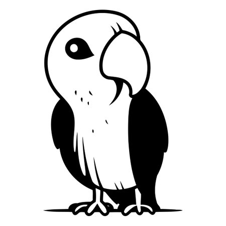 Cute parrot cartoon vector illustration isolated on a white background.のイラスト素材