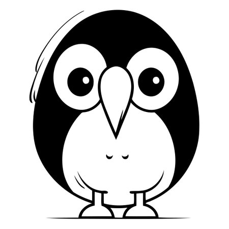 Cute penguin cartoon vector illustration isolated on white background. Cute penguin character design.のイラスト素材