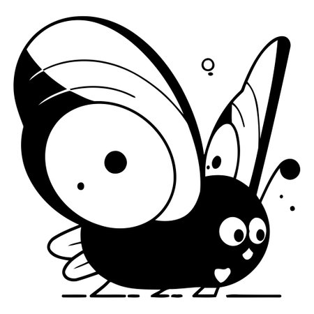Cute cartoon butterfly. Vector illustration isolated on a white background.のイラスト素材