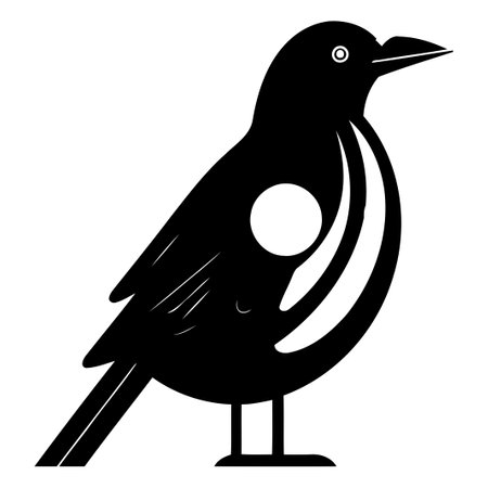 Crow. Vector illustration in a flat style on a white background.のイラスト素材