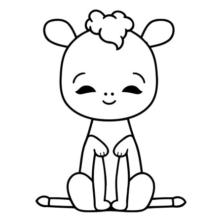 Cute giraffe character design. Cute cartoon vector illustration.のイラスト素材