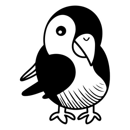 Cute cartoon bird isolated on white background. Colorful vector illustration.のイラスト素材