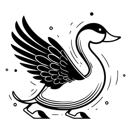 Vector illustration of a goose. Isolated on a white background.のイラスト素材