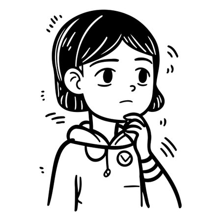 Illustration of a girl who has a cold. Vector illustration.のイラスト素材