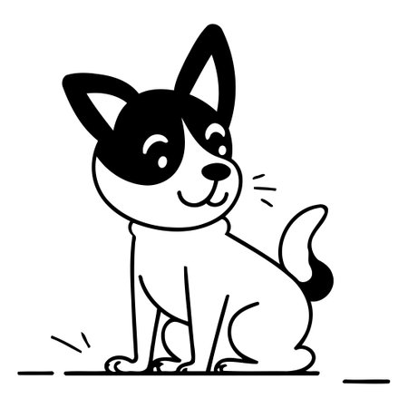 Cute cartoon chihuahua dog. Vector illustration in flat styleのイラスト素材