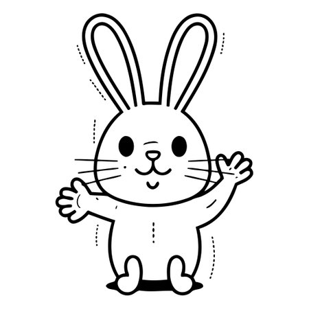 Cute Easter bunny. Vector illustration in doodle style.のイラスト素材