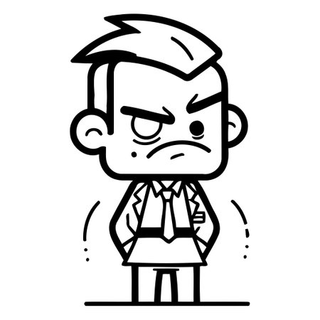 Angry Businessman   Cartoon Vector Illustrationのイラスト素材