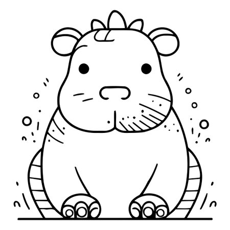Cute cartoon hamster. Vector illustration in a flat style.のイラスト素材
