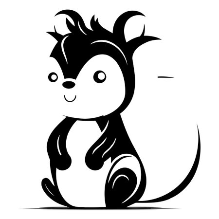 Cute cartoon squirrel. Vector illustration isolated on a white background.のイラスト素材