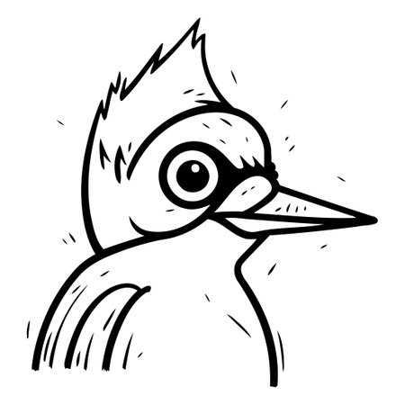 Cute Cartoon Woodpecker. Vector Illustration of a Bird.のイラスト素材