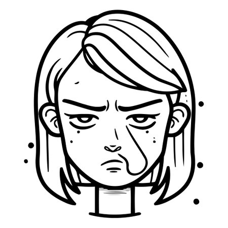 Vector illustration of a red haired woman with freckles.のイラスト素材