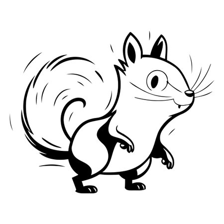 Squirrel. Vector illustration. Isolated on a white background.のイラスト素材