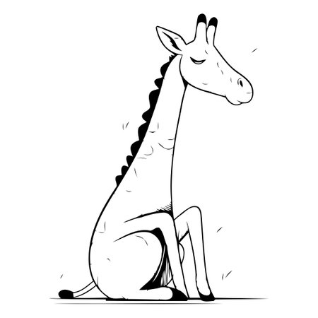 Cartoon giraffe. Vector illustration of a cute giraffe.のイラスト素材