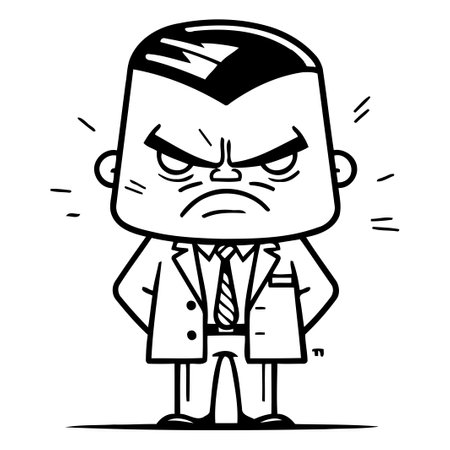 Angry Businessman   Cartoon Vector Illustrationのイラスト素材