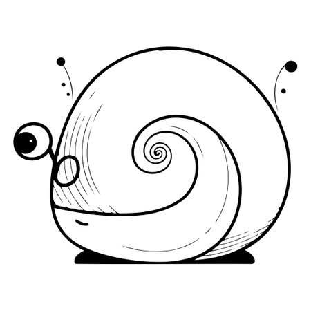 Cartoon snail. Vector illustration. Isolated on white background.のイラスト素材