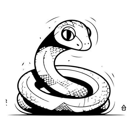 Cute snake. Vector illustration. Isolated on white background.