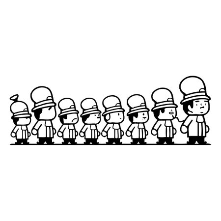 Illustration of a group of Leprechaun standing in lineのイラスト素材