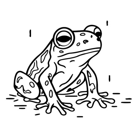 Frog. Vector illustration. Isolated on a white background.のイラスト素材