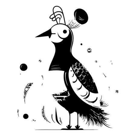 Peacock. Vector illustration of a bird on a white background.のイラスト素材