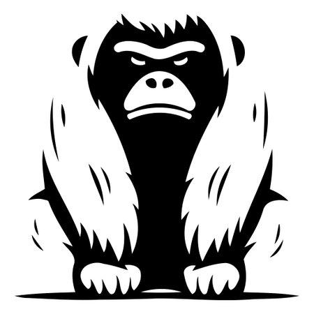 Gorilla vector illustration isolated on a white background. Gorilla symbol.のイラスト素材