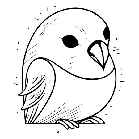 Vector illustration of cute cartoon red crowned cardinal bird.のイラスト素材