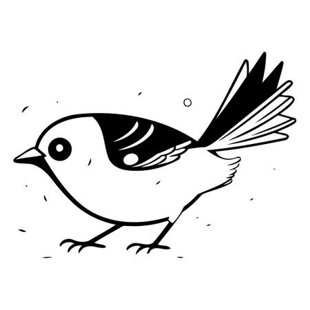 Cute little bird. Cartoon vector illustration. Isolated on white background.のイラスト素材