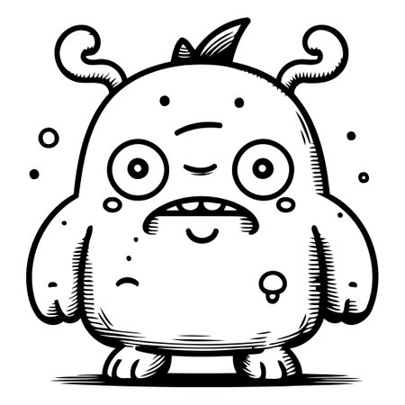 Cute monster. Vector illustration. Isolated on white background.のイラスト素材