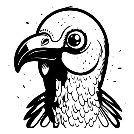 Cute vulture. Vector illustration of a vulture on a white background.のイラスト素材