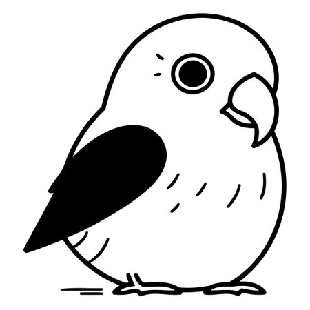 Vector illustration of a cute cartoon parrot. Isolated on a white background.のイラスト素材