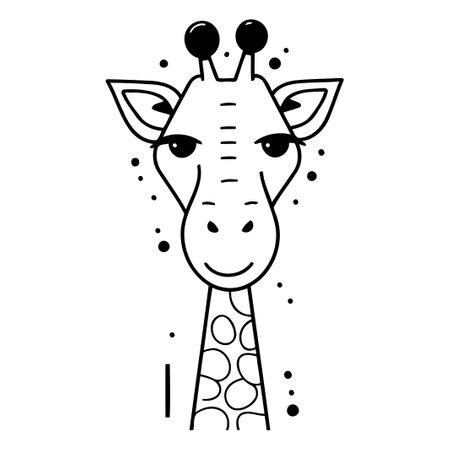 Giraffe head. Flat vector illustration isolated on white background.のイラスト素材