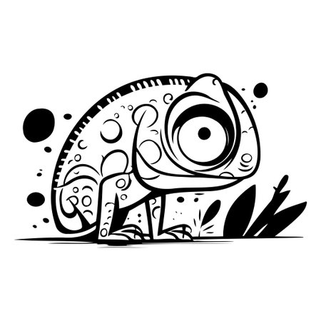 Chameleon vector illustration. Isolated on a white background.のイラスト素材