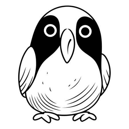 Cute cartoon penguin. Vector illustration isolated on white background.のイラスト素材