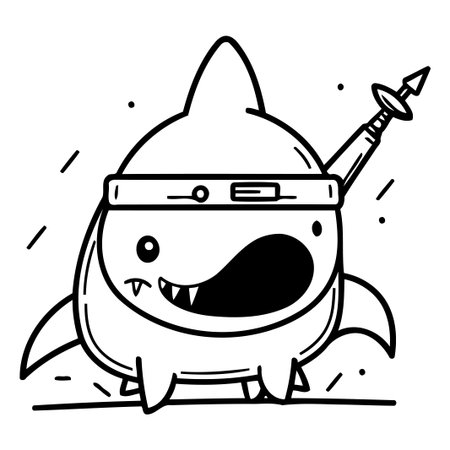 Cute Cartoon Robot Character. Vector Illustration. Isolated on White Background.のイラスト素材