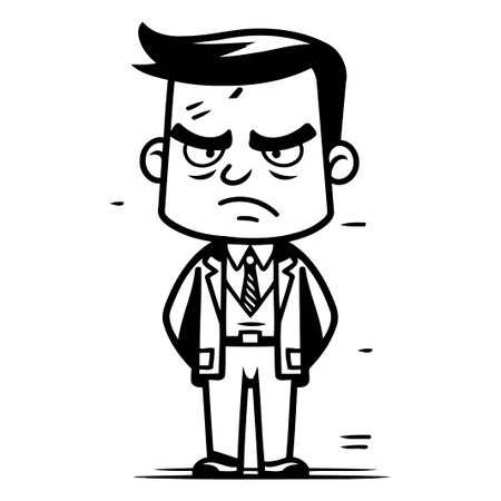 Angry Businessman   Cartoon Vector Illustrationのイラスト素材