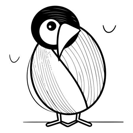 Cartoon penguin. Vector illustration isolated on a white background.のイラスト素材