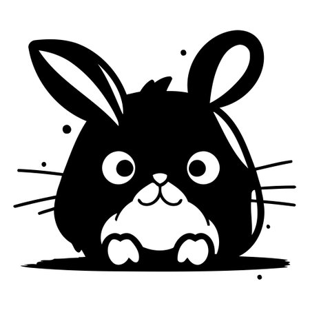 Cute cartoon rabbit. Vector illustration isolated on a white background.のイラスト素材