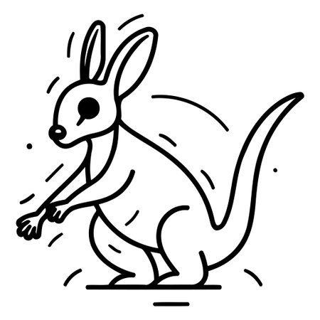 Kangaroo line icon. vector illustration. eps 10.のイラスト素材