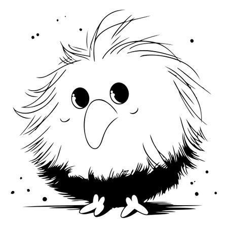 Illustration of a Cute Cartoon Bird on White Background   Vectorのイラスト素材