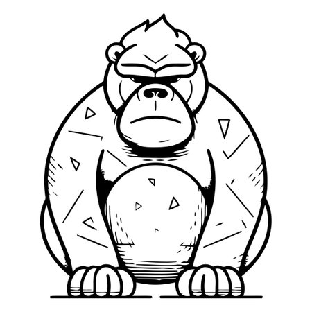 Gorilla vector illustration. Gorilla logo. Gorilla animal mascotのイラスト素材