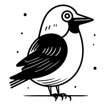 Cute cartoon bird. Vector illustration isolated on a white background.のイラスト素材