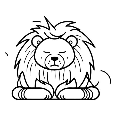Cute Lion Cartoon Mascot Character. Vector Illustration.のイラスト素材