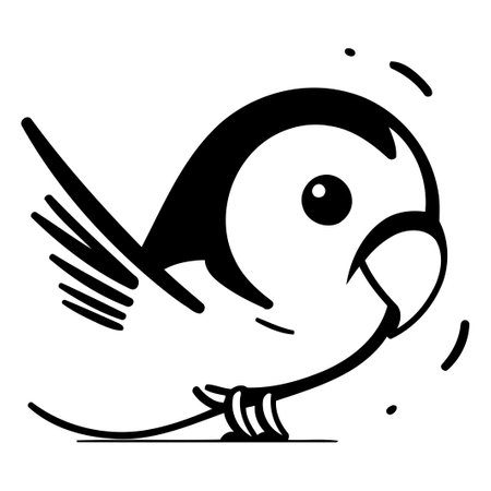 Vector illustration of a cute cartoon bullfinch on white background.のイラスト素材