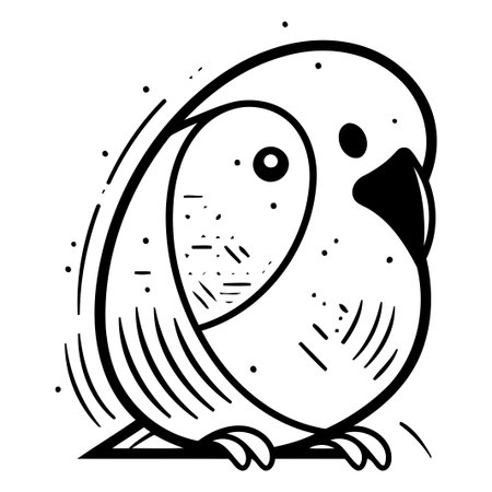 Cute cartoon parrot. Vector illustration in doodle style.