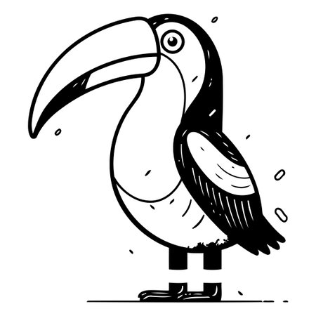 Cartoon toucan. Vector illustration of a cute toucan.のイラスト素材