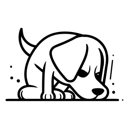 Cute dog vector illustration. Isolated on a white background.のイラスト素材